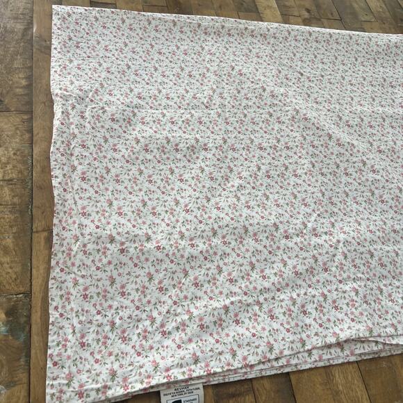 Laura Ashley Twin XL Fitted Sheet & Flat Sheet Set Pink Floral Print 100% Cotton - Picture 6 of 9